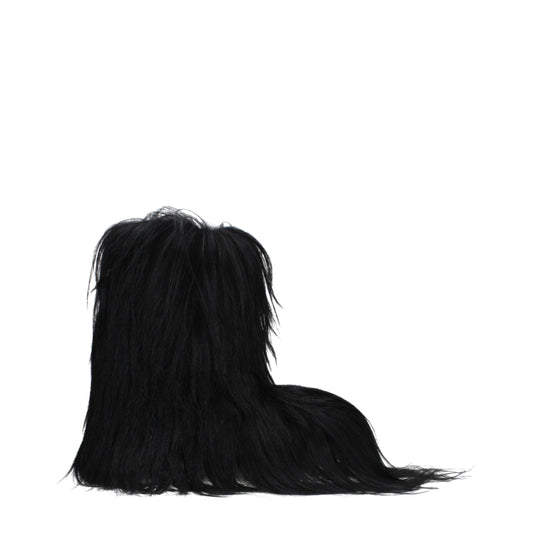 Bottes courtes en fourrure noire de Rick Owens