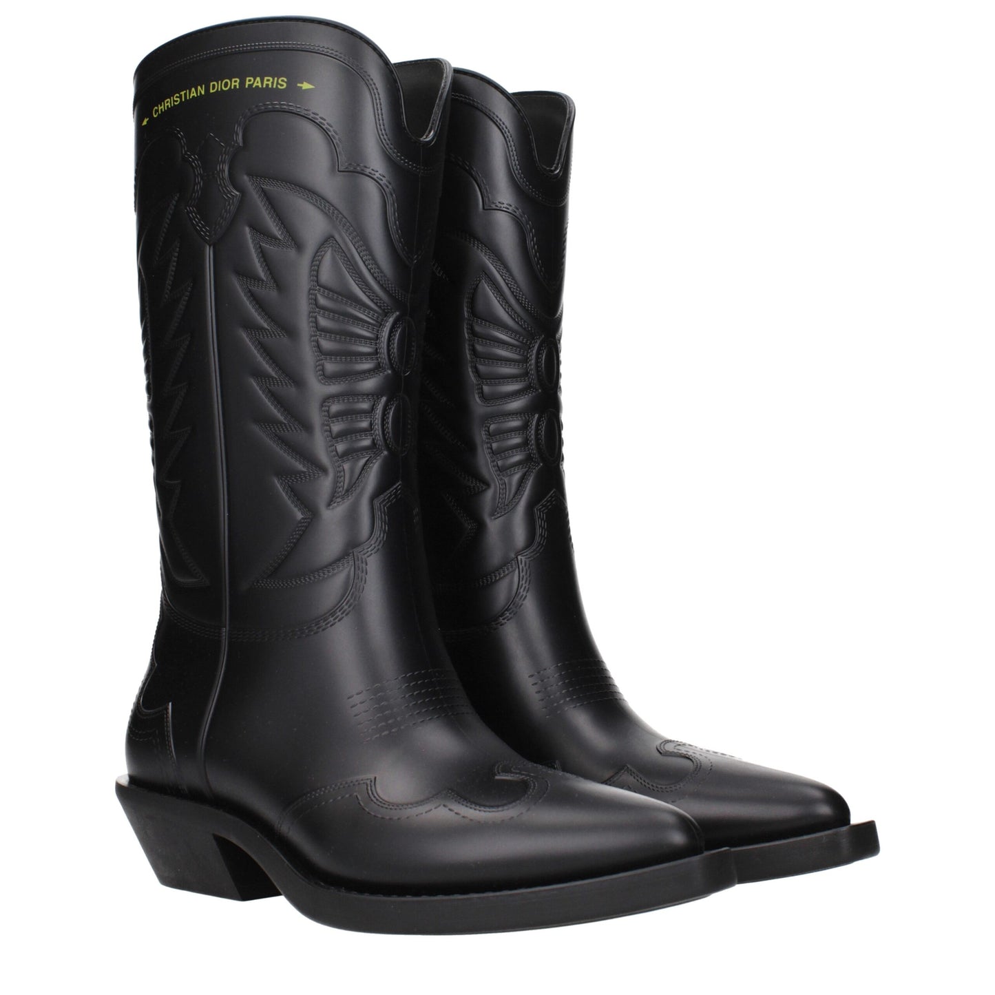 Bottes en coton noir Christian Dior