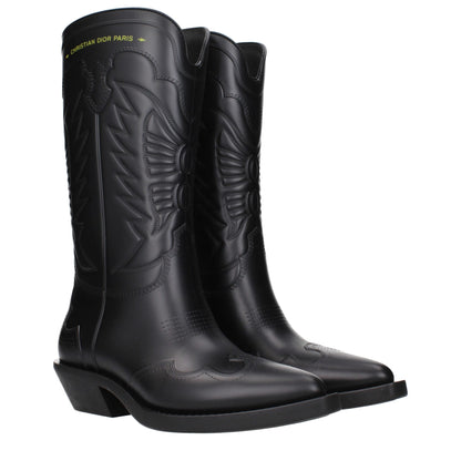 Bottes en coton noir Christian Dior