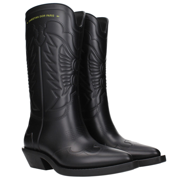 Christian Dior Black Cotton Boots - Stylish Women's Footwear