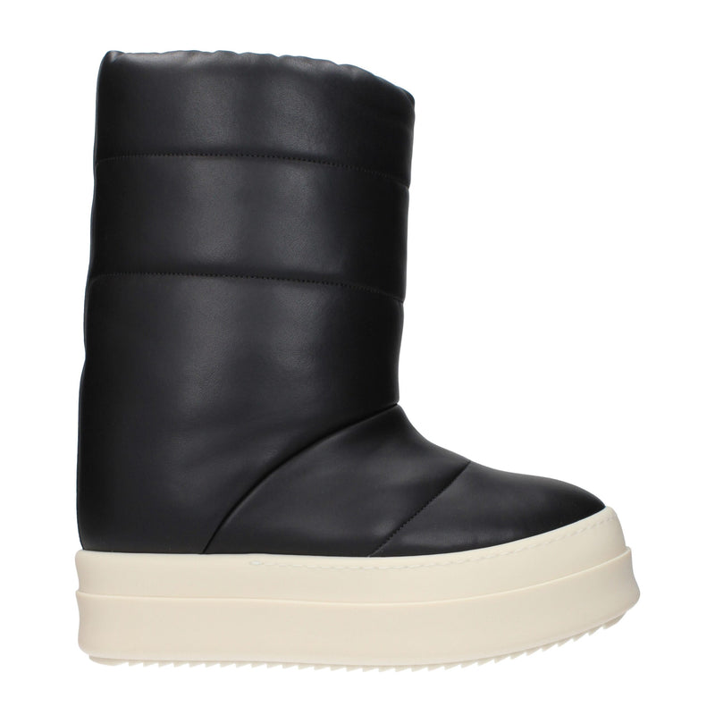 Rick Owens Black Leather Ankle Boots for Men