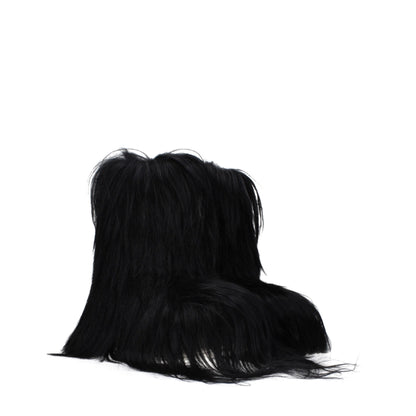 Bottes courtes en fourrure noire de Rick Owens