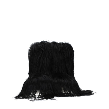 Bottes courtes en fourrure noire de Rick Owens