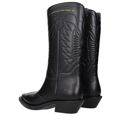 Bottes en coton noir Christian Dior