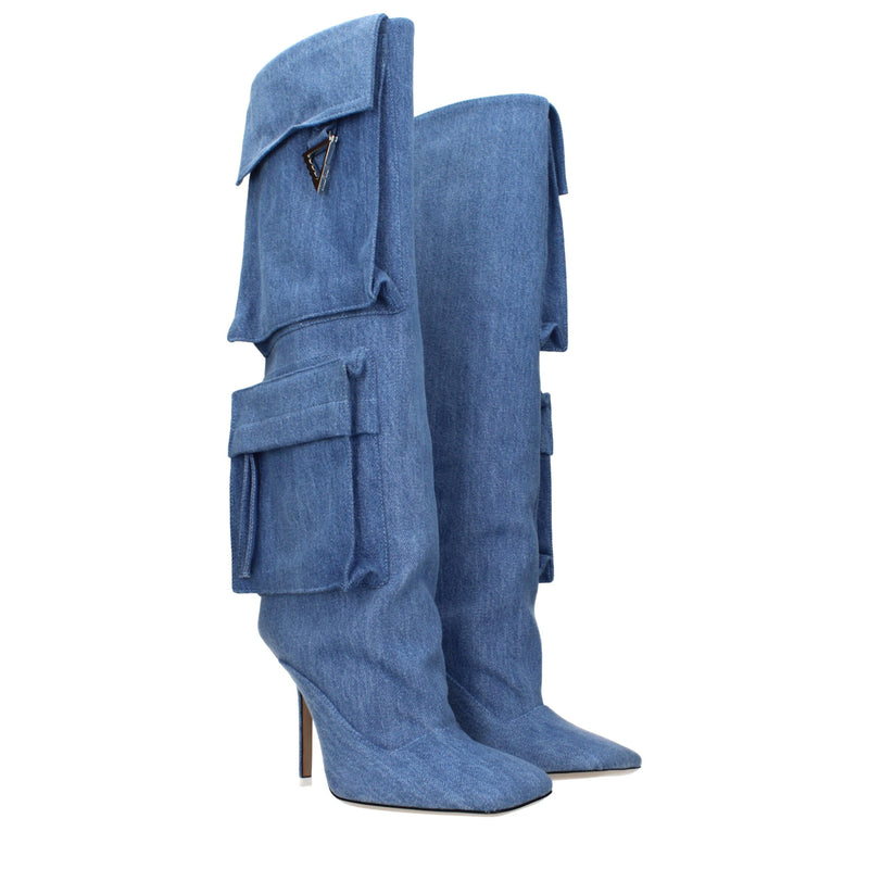 The Attico Light Blue Fabric Boots - Stylish and Elegant