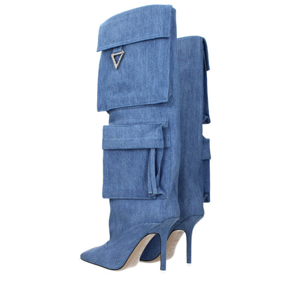 Les bottes en tissu bleu clair de The Attico