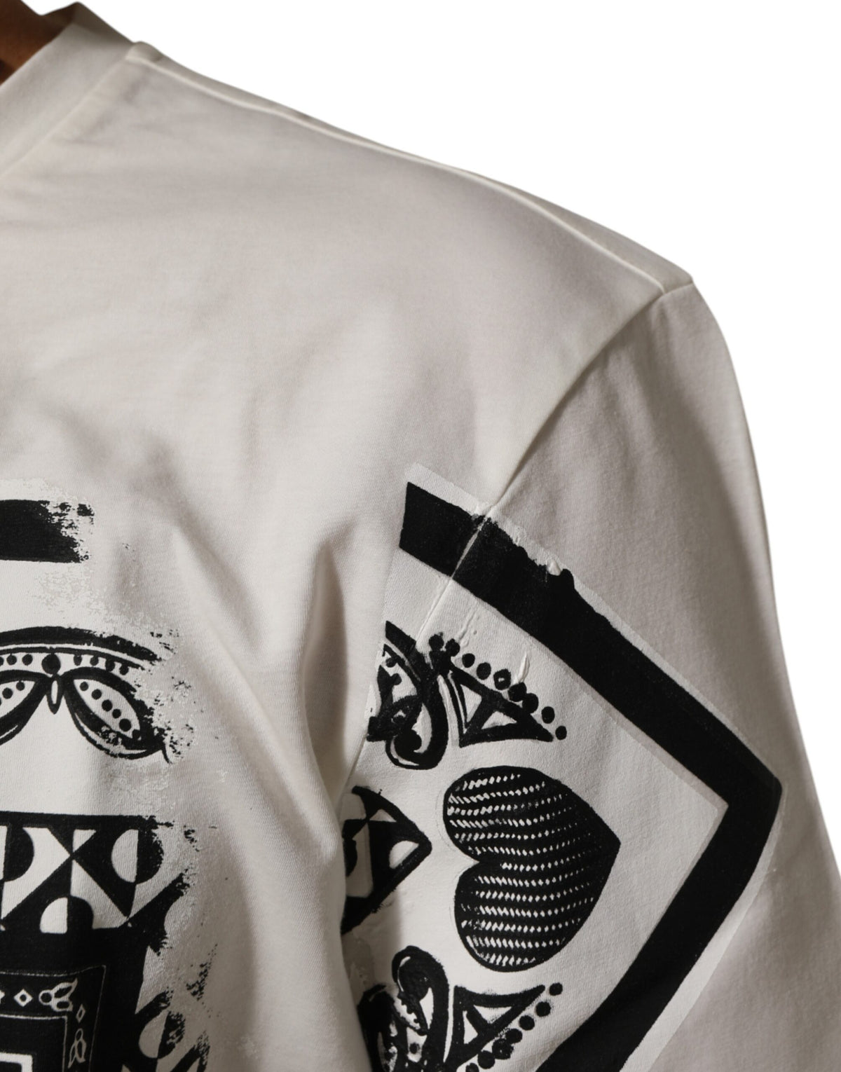 T-shirt homme en coton blanc Dolce &amp; Gabbana avec imprimé bandana et logo.