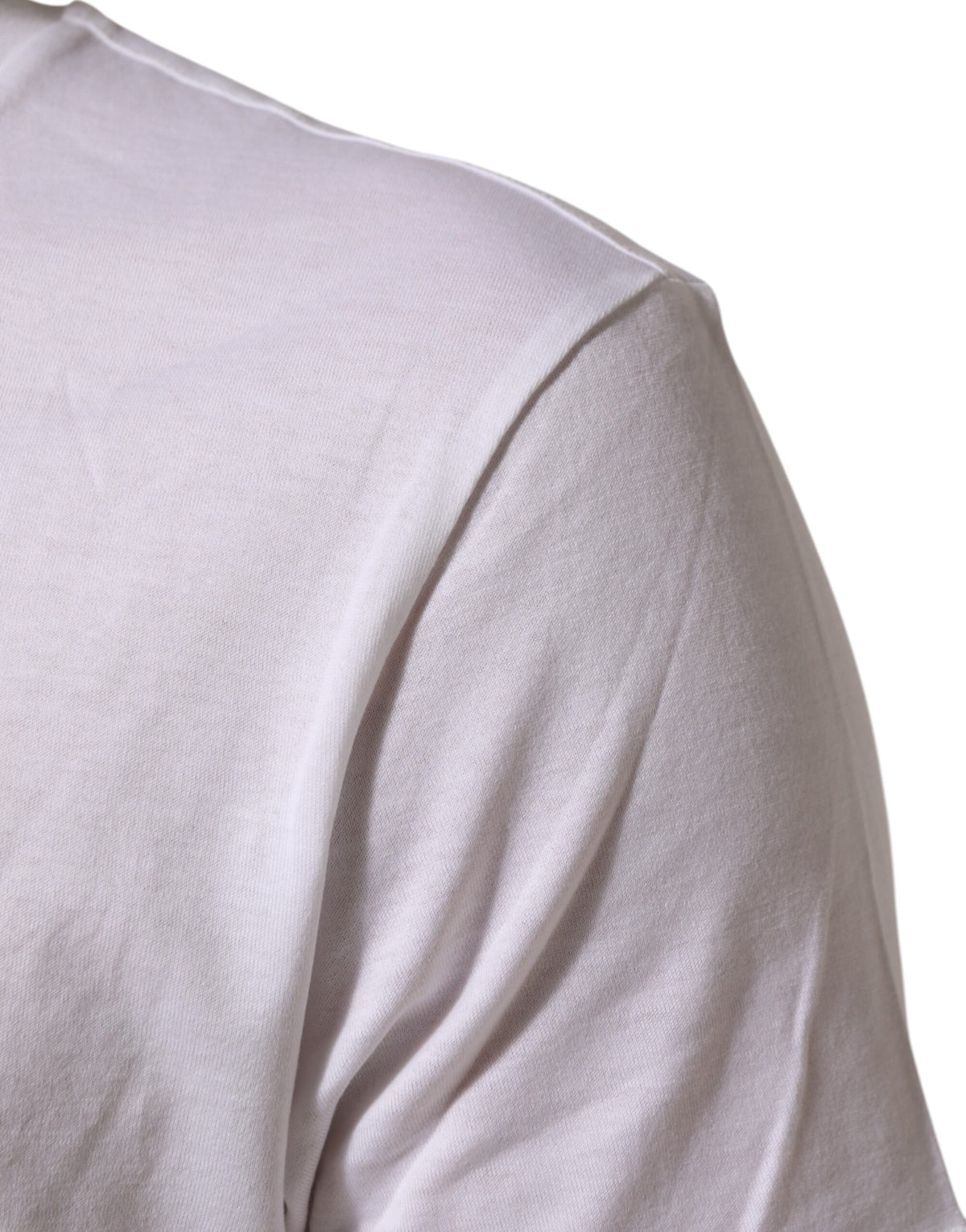 T-shirt en coton à col rond avec imprimé du logo blanc de Dolce &amp; Gabbana