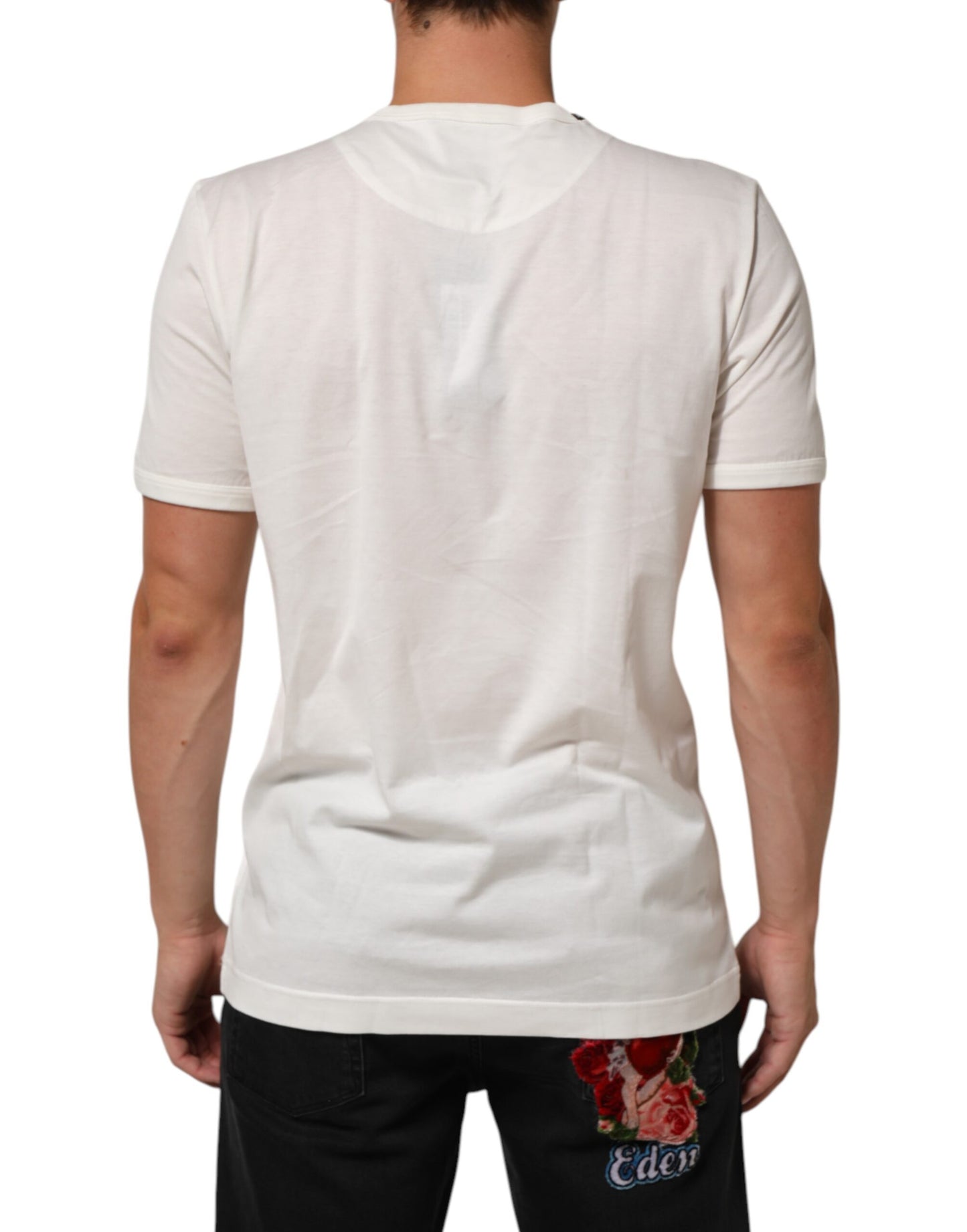 Dolce & Gabbana White Cotton Goodluck 2020 Crew Neck T-shirt
