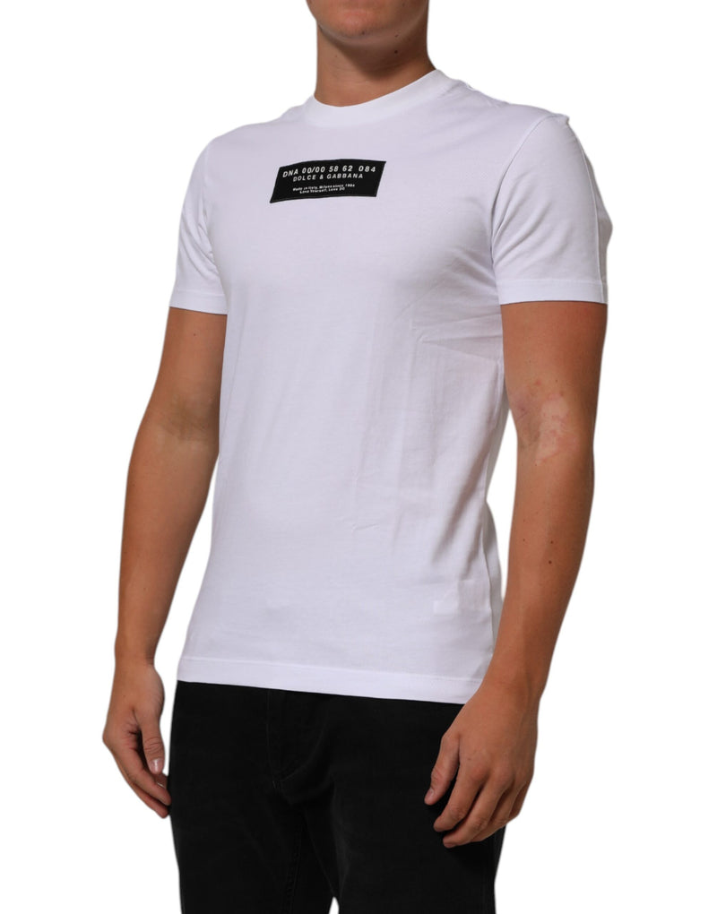 Dolce &amp; Gabbana wit katoenen T-shirt met logo-print en ronde hals voor heren