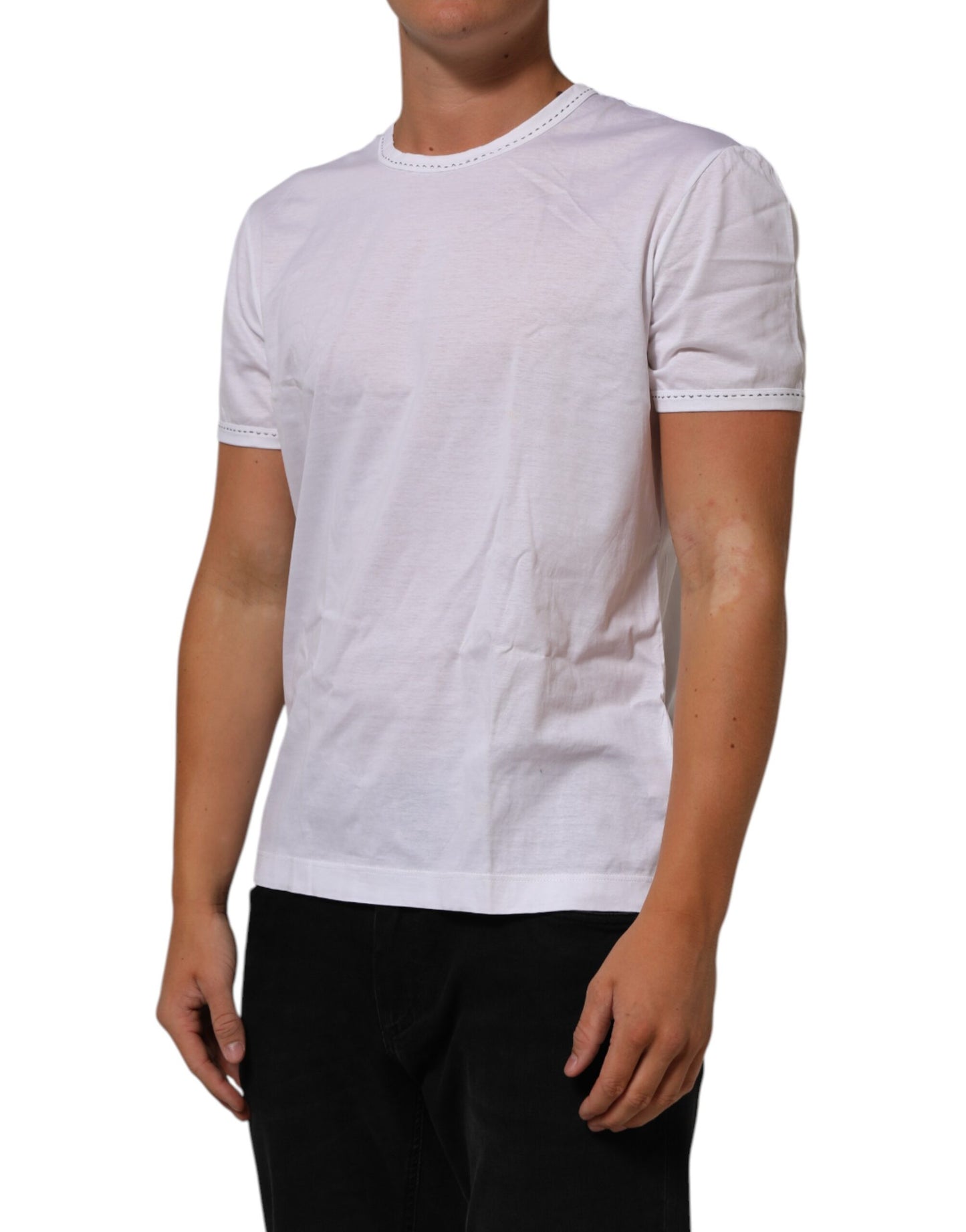 Dolce & Gabbana White Cotton Crew Neck Underwear Tee T-shirt