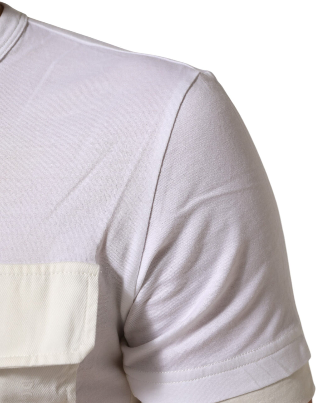 T-shirt Dolce &amp; Gabbana blanc en coton à col rond et poche pour homme