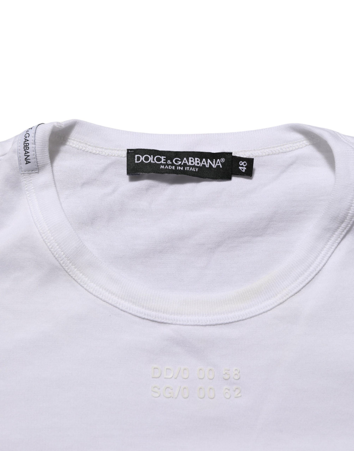 T-shirt Dolce &amp; Gabbana blanc en coton à col rond et poche pour homme