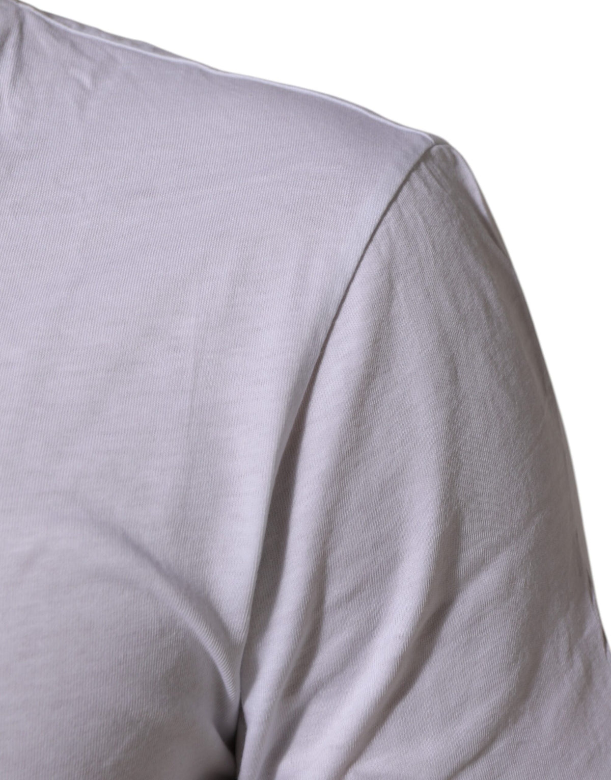 T-shirt à col rond en coton blanc avec imprimé du logo Dolce &amp; Gabbana
