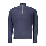 Pepe Jeans Pull en Coton Bleu avec Demi-Zip