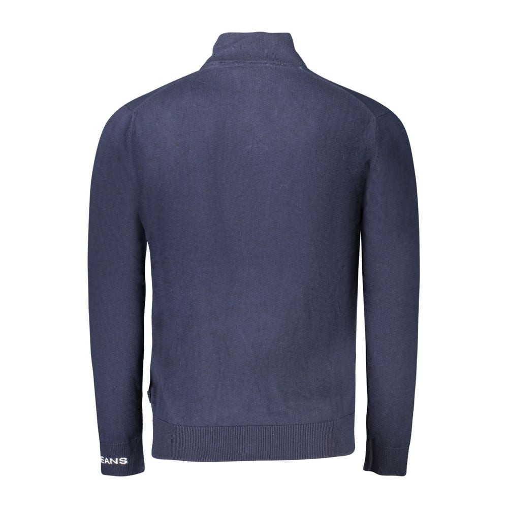 Pepe Jeans Pull en Coton Bleu avec Demi-Zip