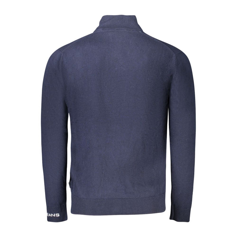 Pepe Jeans Pull en Coton Bleu avec Demi-Zip