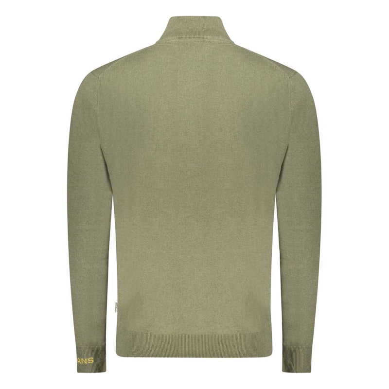 Pepe Jeans Green Cotton Sweater - Stylish Half Zip Design