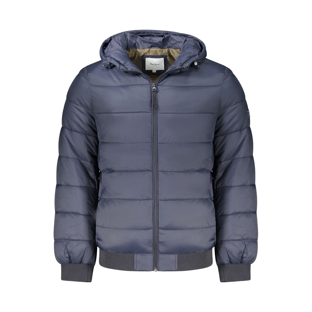 Pepe Jeans Blue Polyamide Jacket with Hood