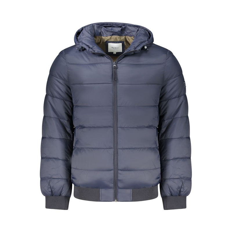 Pepe Jeans Blue Polyamide Jacket with Hood