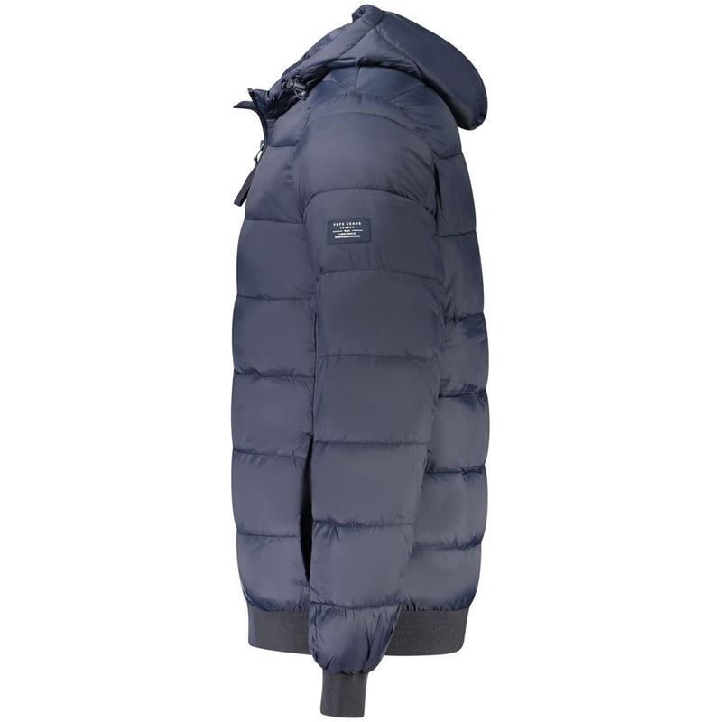 Pepe Jeans Blue Polyamide Jacket with Hood
