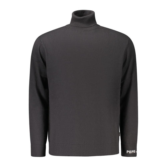 Pepe Jeans Black Cotton Sweater - Stylish Turtleneck Design