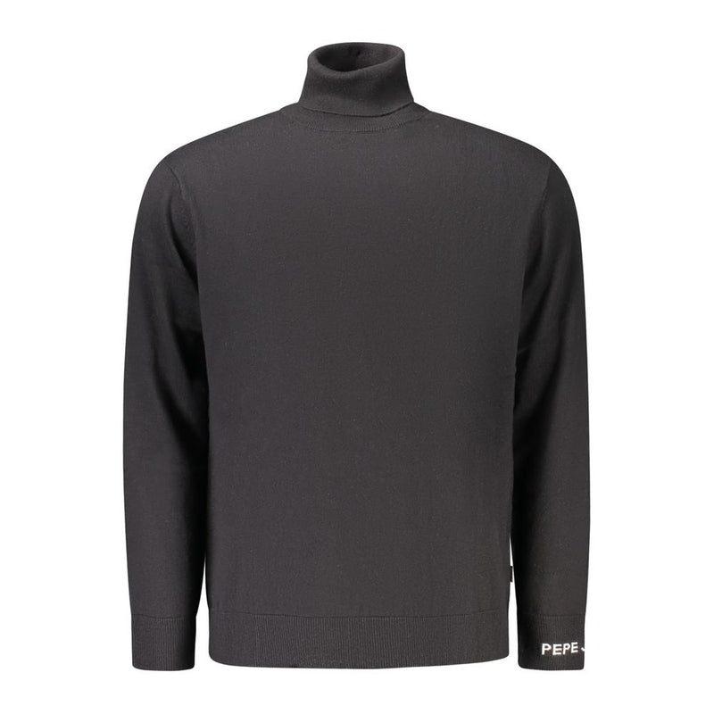 Pepe Jeans Pull en Coton Noir avec Col Roulé