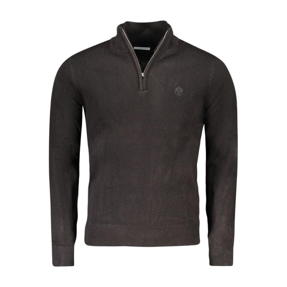 North Sails Black Nylon Sweater - Half Zip with Logo