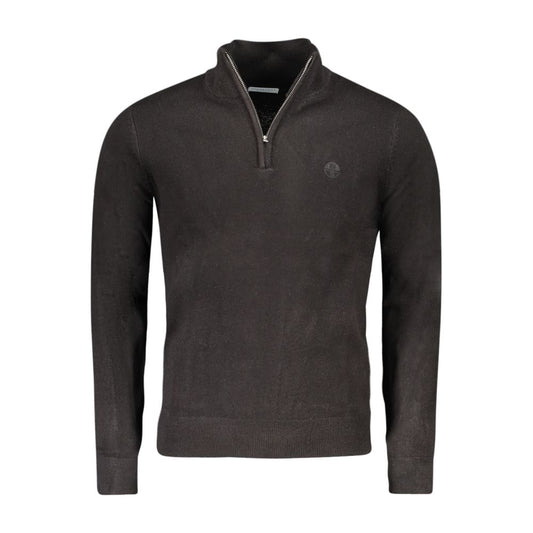 North Sails Black Nylon Sweater - Half Zip with Logo