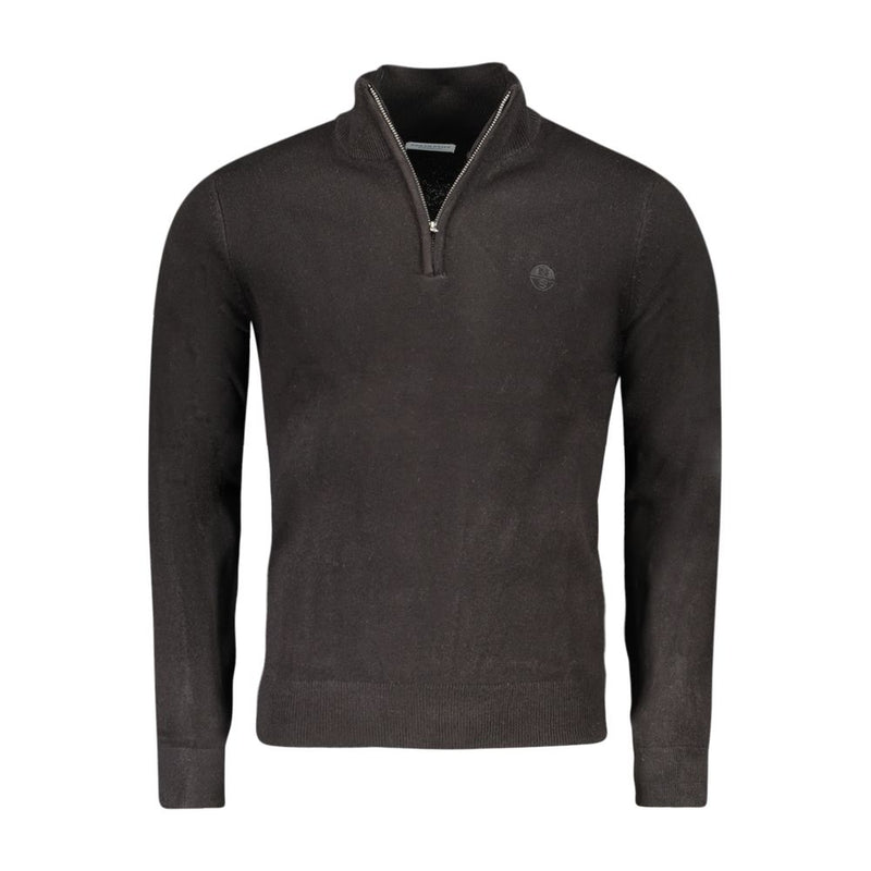 North Sails Black Nylon Sweater - Stylish Half Zip with Logo