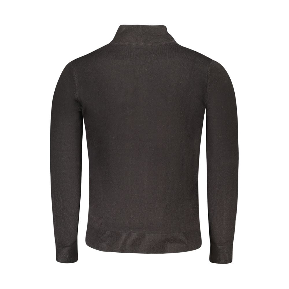 North Sails Black Nylon Sweater - Half Zip with Logo