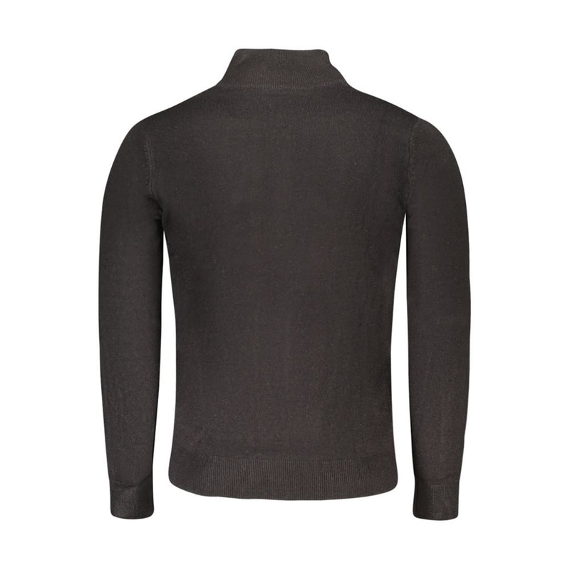 North Sails Black Nylon Sweater - Stylish Half Zip with Logo
