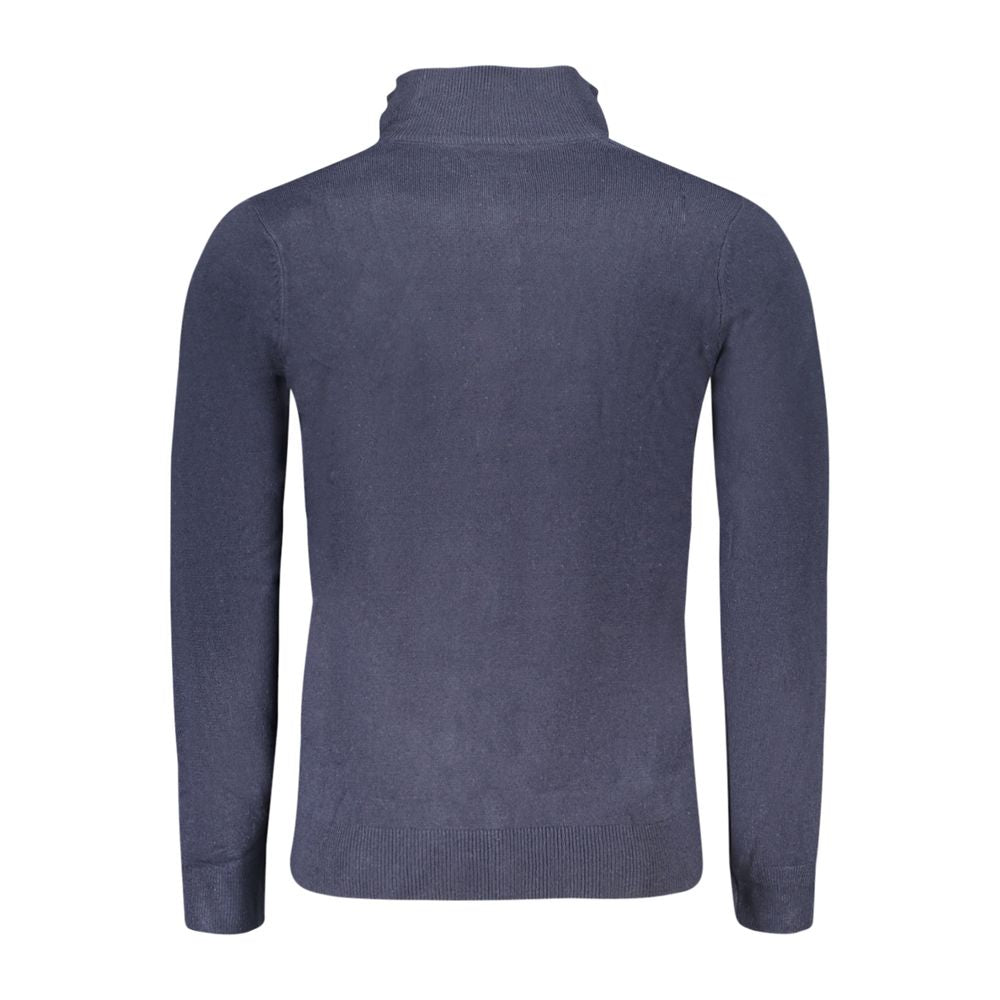 North Sails Blue Nylon Sweater - Half Zip with Logo
