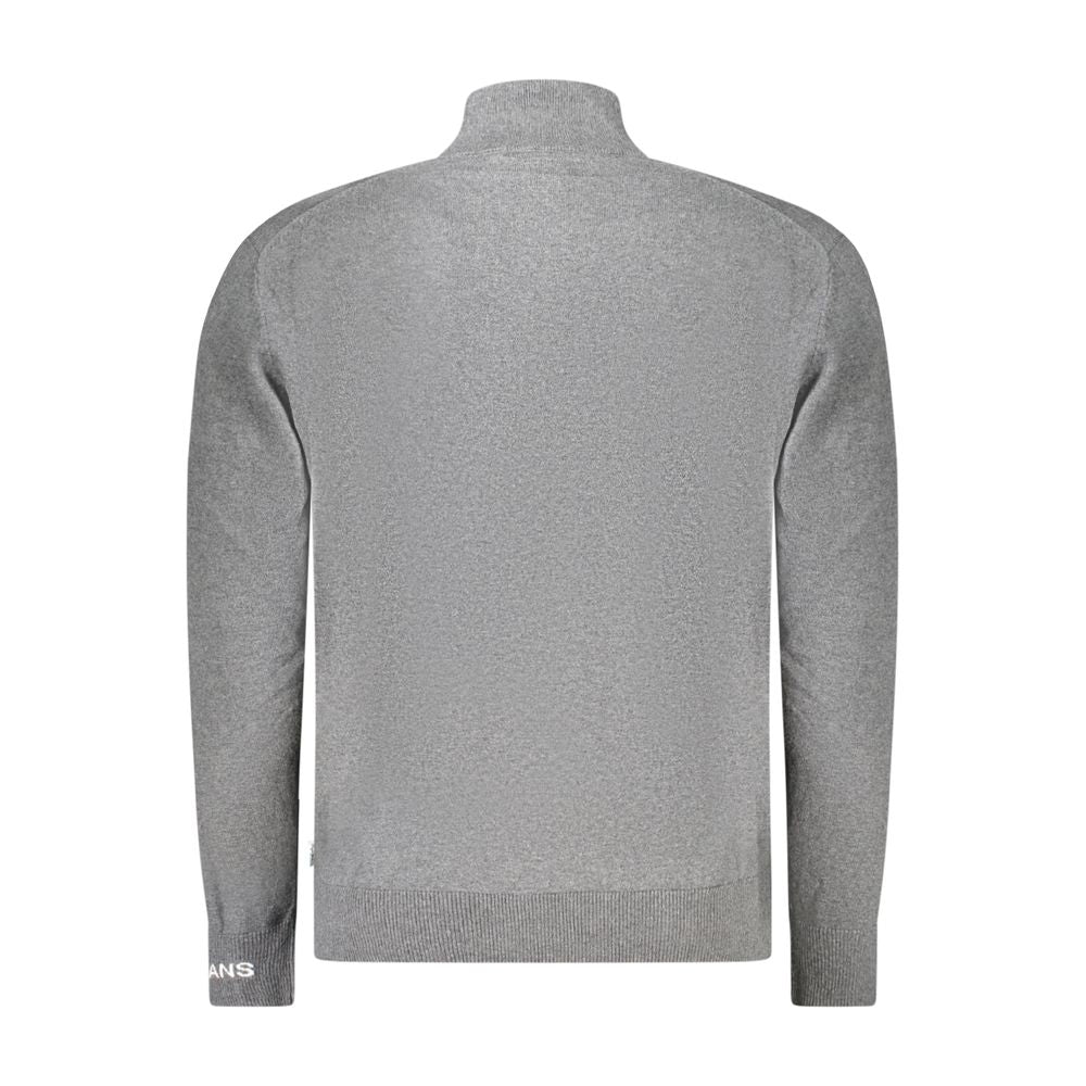 Pepe Jeans Pull en Coton Gris avec Demi-Zip