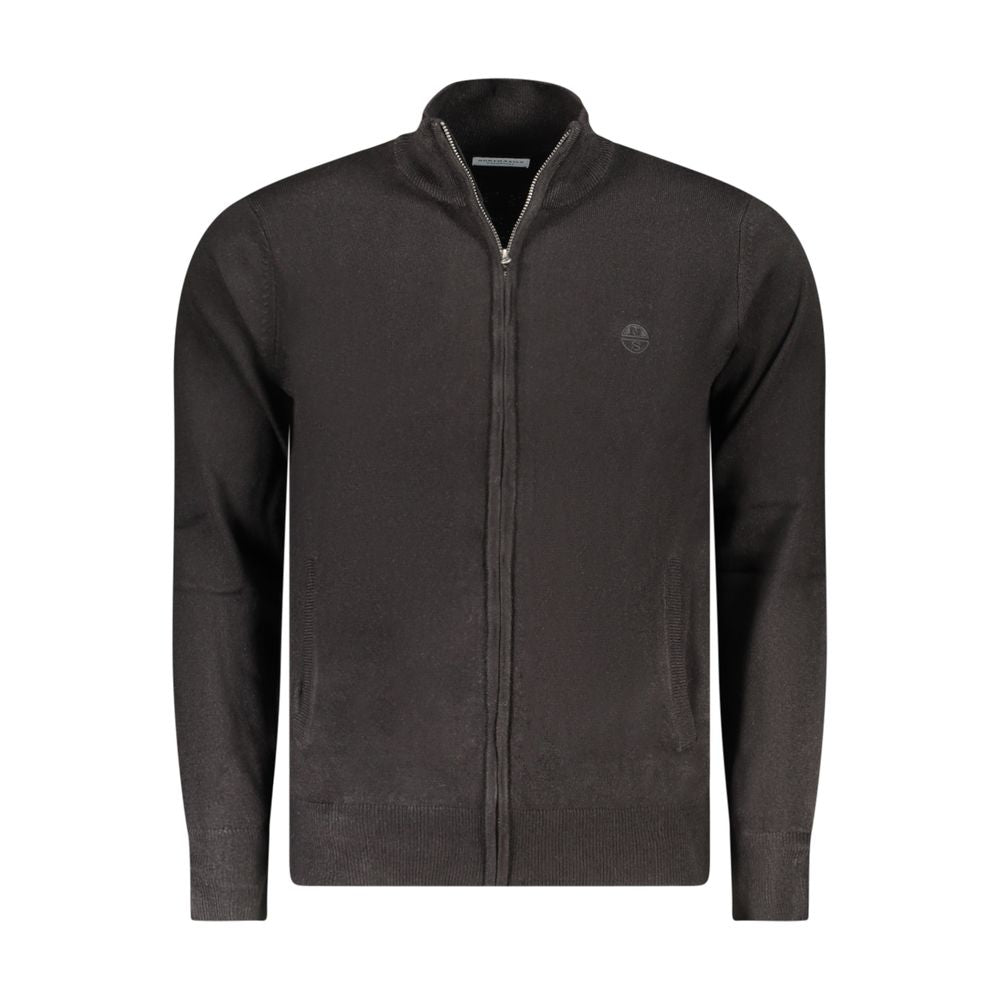 North Sails Black Nylon Sweater - Long-Sleeved Cardigan