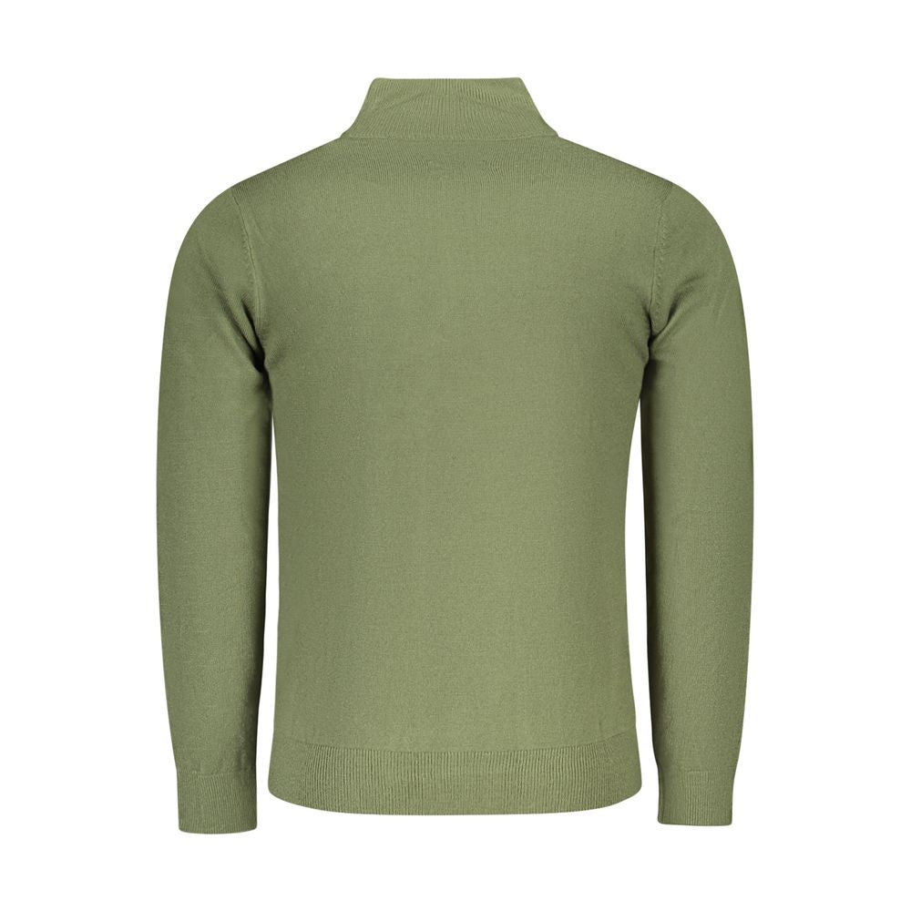 North Sails Green Nylon Sweater - Half Zip with Logo