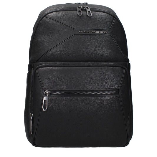 Sacs à dos en cuir noir Piquadro