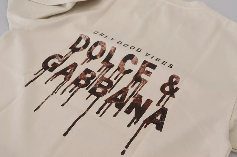 Dolce & Gabbana Ivory Printed Crewneck T-Shirt