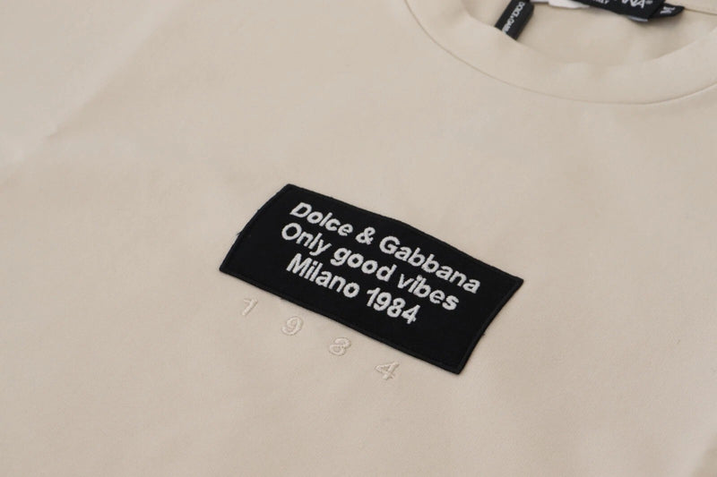 Dolce & Gabbana Ivory Printed Crewneck T-Shirt
