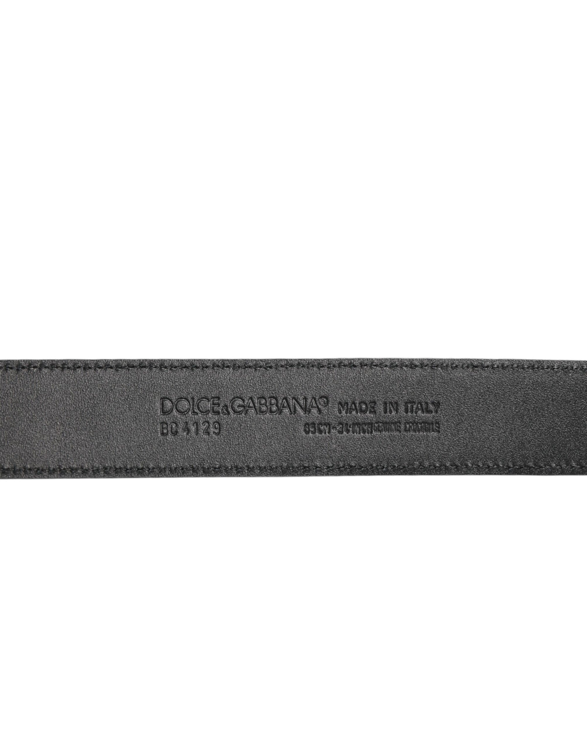 Ceinture Dolce &amp; Gabbana en cuir exotique noir avec boucle en métal et logo