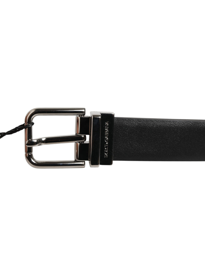 Dolce &amp; Gabbana Zwarte Leren Riem met Zilverkleurige Gesp en Studs