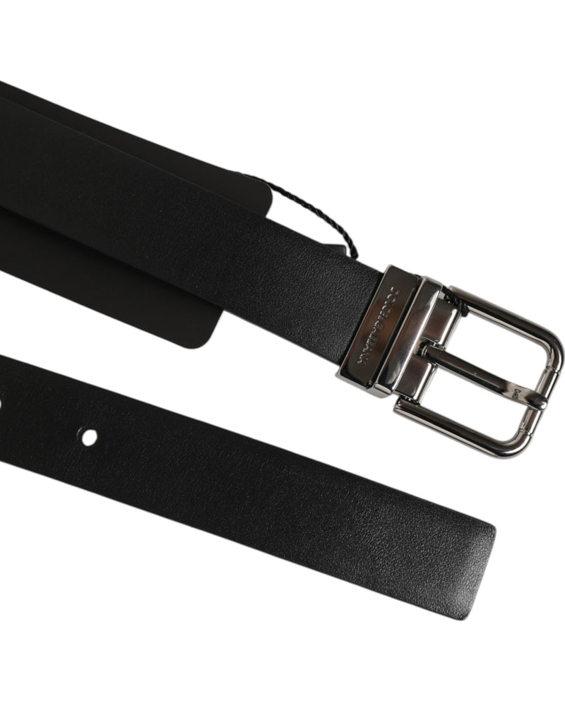 Dolce &amp; Gabbana Zwarte Leren Riem met Zilverkleurige Gesp en Studs