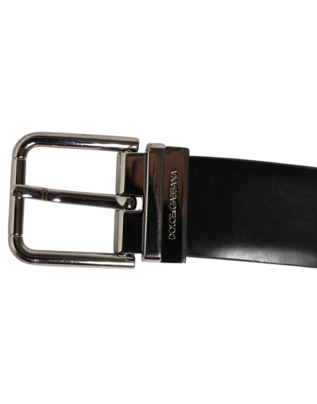 Ceinture homme en cuir noir classique avec boucle métallique de Dolce &amp; Gabbana