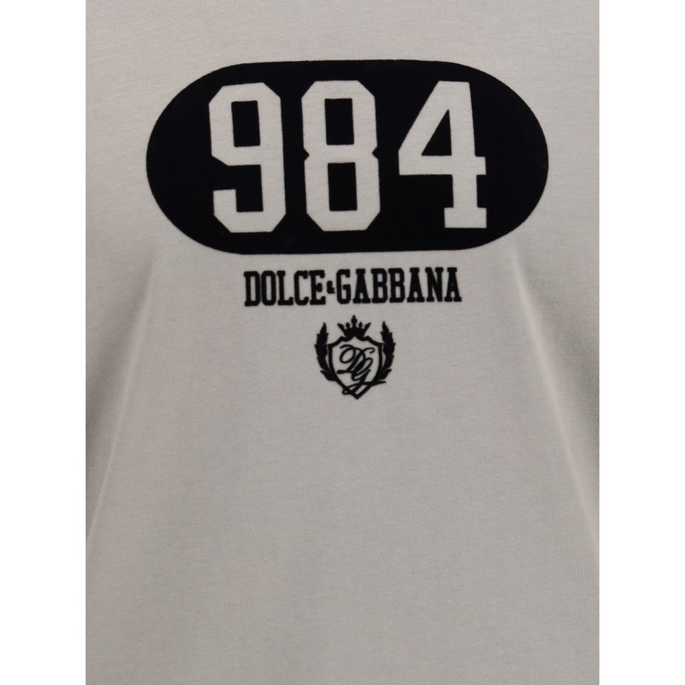 Dolce &amp; Gabbana katoenen T-shirt met verhoogd logo op de voorkant