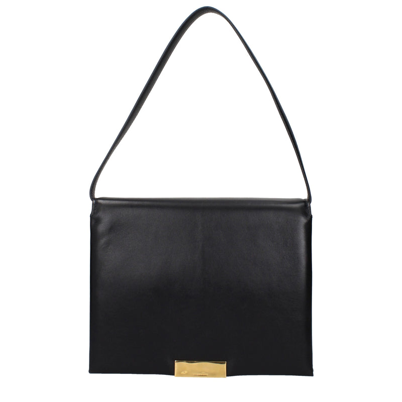 Jil Sander Black Leather Shoulder Bag - Élégance Intemporelle