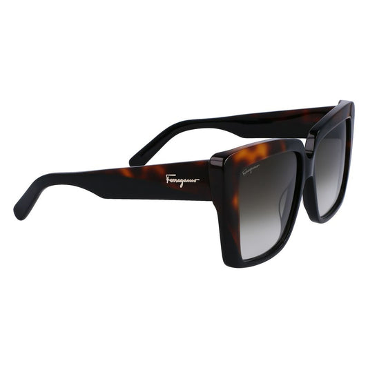 Lunettes de soleil Ferragamo en acétate noir