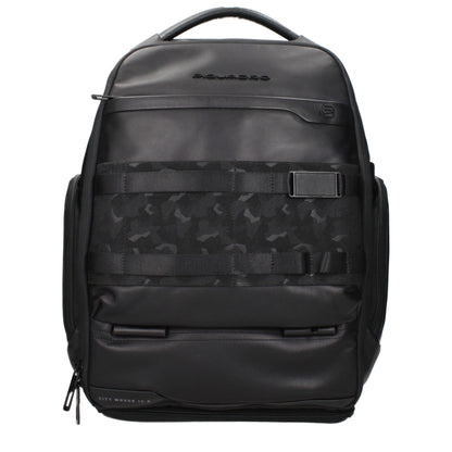Sacs à dos en cuir noir Piquadro