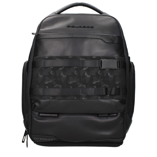 Sacs à dos en cuir noir Piquadro