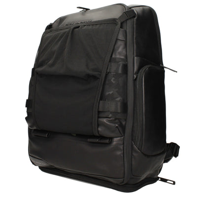 Sacs à dos en cuir noir Piquadro