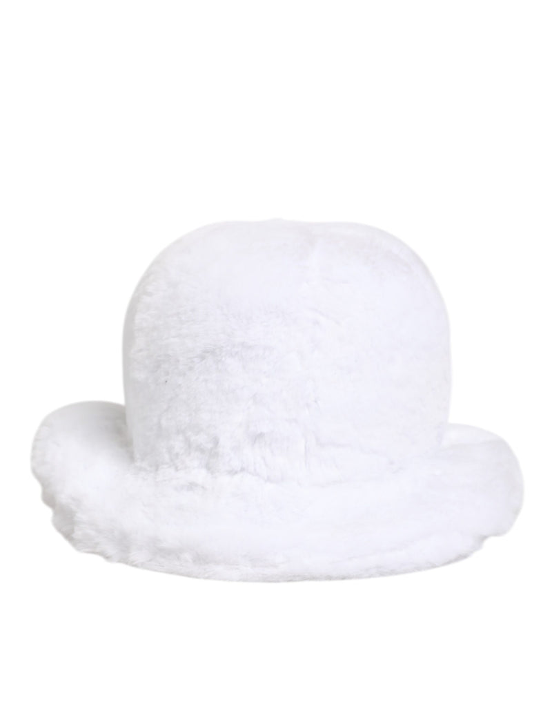 Dolce & Gabbana Witte Modacryl Bont Bucket Heren Capello Hoed